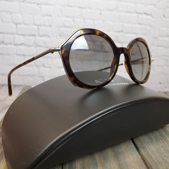 Giorgio Armani 48mm Round Sunglasses Havana NWT - Picture 4 of 12